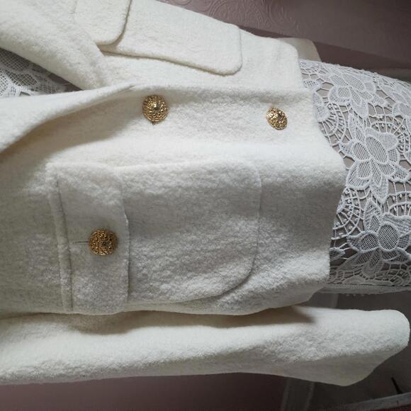 NWT Zara Blazer Jacket wool like vicosa cream so adorable XL - Picture 3 of 8